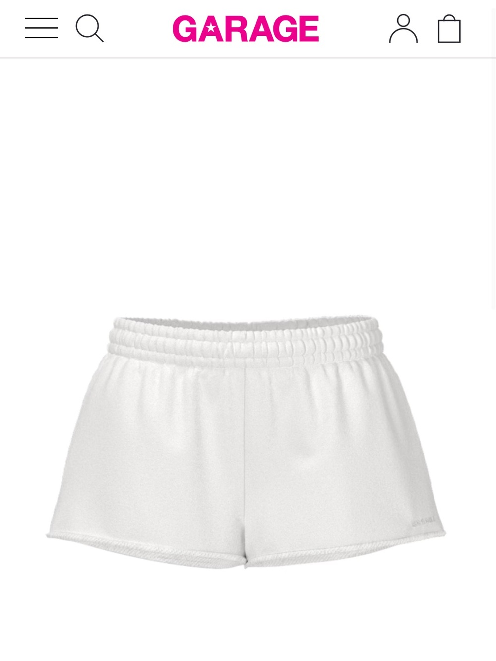 Garage White Elastic-Waist Athletic Shorts size xs